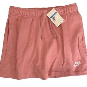 Nike Women Pink Fleece Mid Rise Skort BV3623-606 Medium NWT